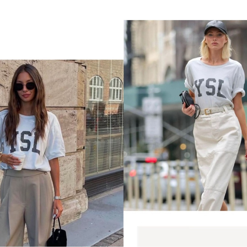 💯 Authentic YSL White T-Shirt NWT